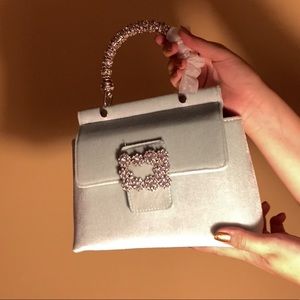 Mint/Tiffany Blue Velvet Hand bag / Purse Elegant